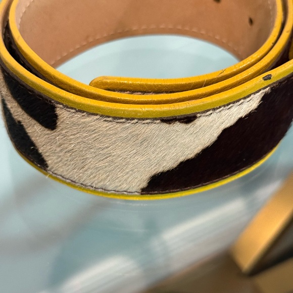 Vintage leather and hair on hide Streets Ahead brass buckle / jewels EUC - Picture 7 of 14